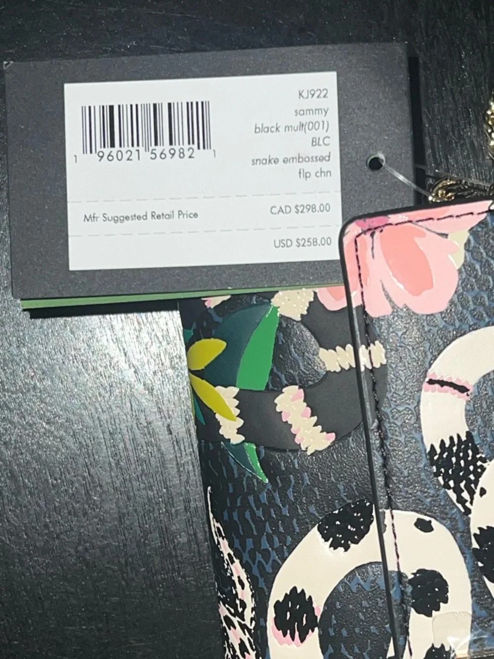 KATE SPADE Sammy Snake Flap Chain Crossbody Bag